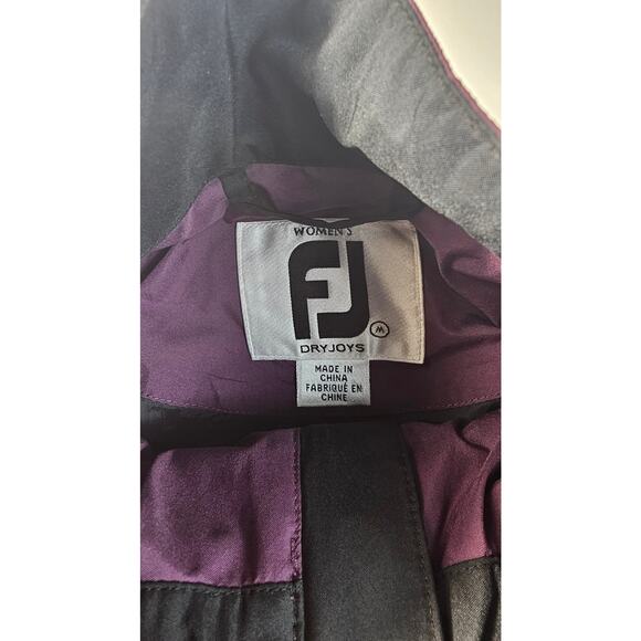 FootJoy Golf Windbreaker Full Zip Purple/Black Jacket M hidden zip pockets EUC - Picture 4 of 10